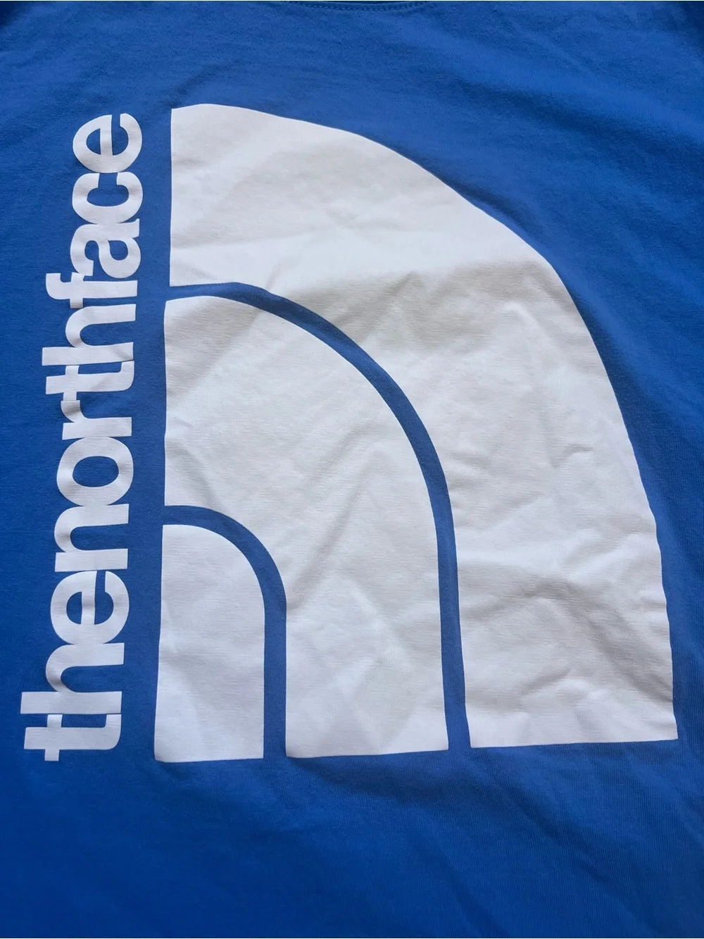 The North Face Mens Blue/White Jumbo Half Dome Short Sleeve Graphic T-Shirt 2XL